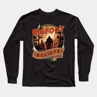 Bigfoot Believe Design Long Sleeve T-Shirt